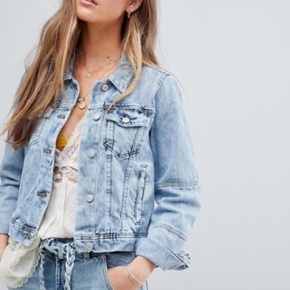 rumors light wash denim jacket
